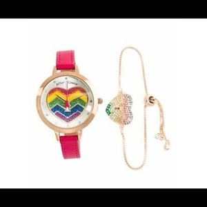 💖Betsey Johnson 💖Heart watch and bracelet